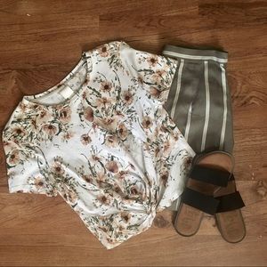 Floral wrap T-shirt
